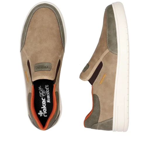 Rieker Herren Slipper braun-beige