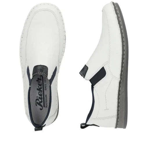Rieker Herren Slipper schneeweiss