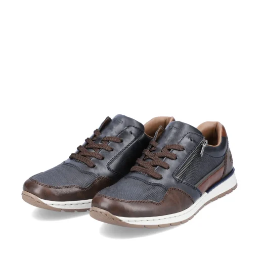 Rieker Herren Sneaker Low stahlblau-mokka