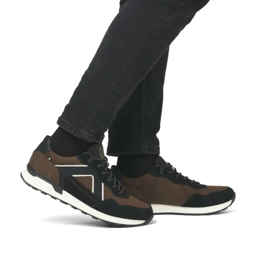 Rieker Herren Sneaker Low zimtbraun-schwarz