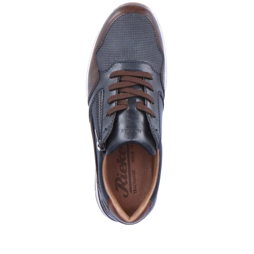Rieker Herren Sneaker Low stahlblau-mokka