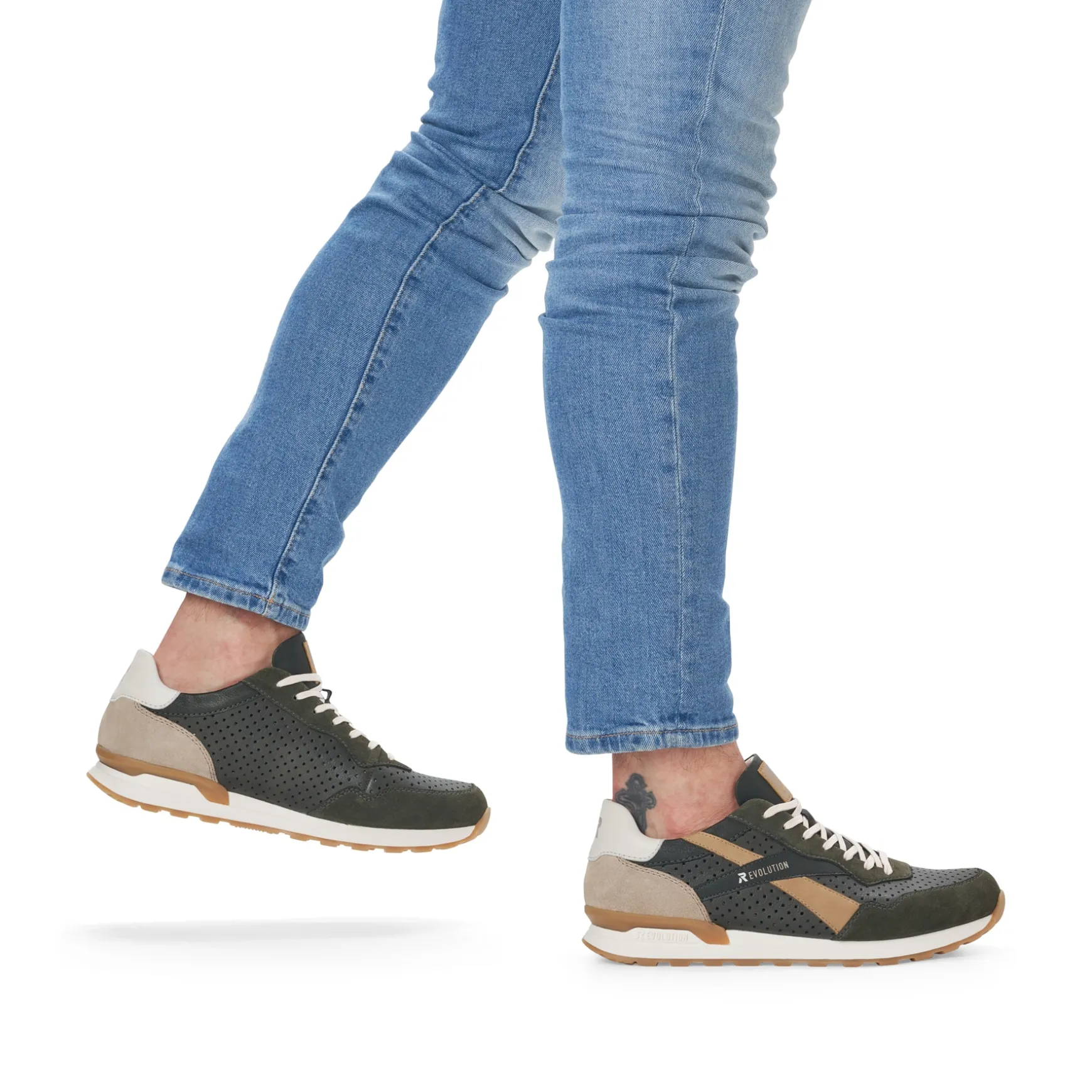 Rieker Herren Sneaker Low forest-green clay-beige