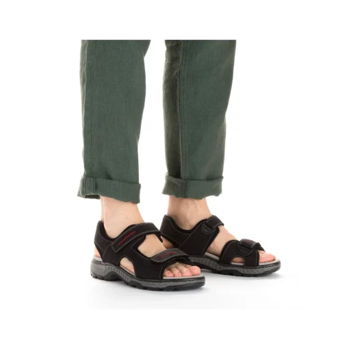 Rieker Herren Trekkingsandalen asphaltschwarz